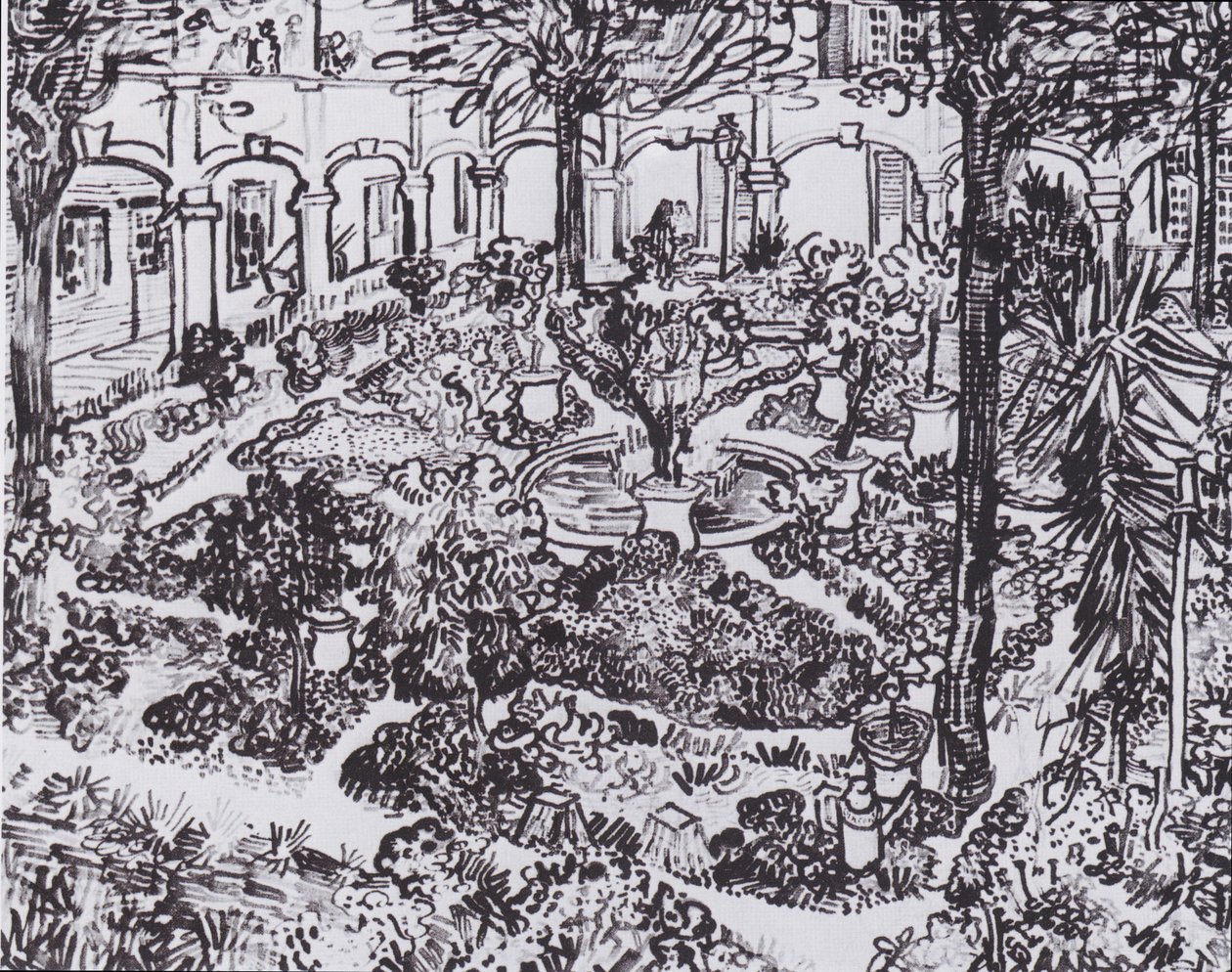 Trädgården på sjukhuset i Arles av Vincent van Gogh