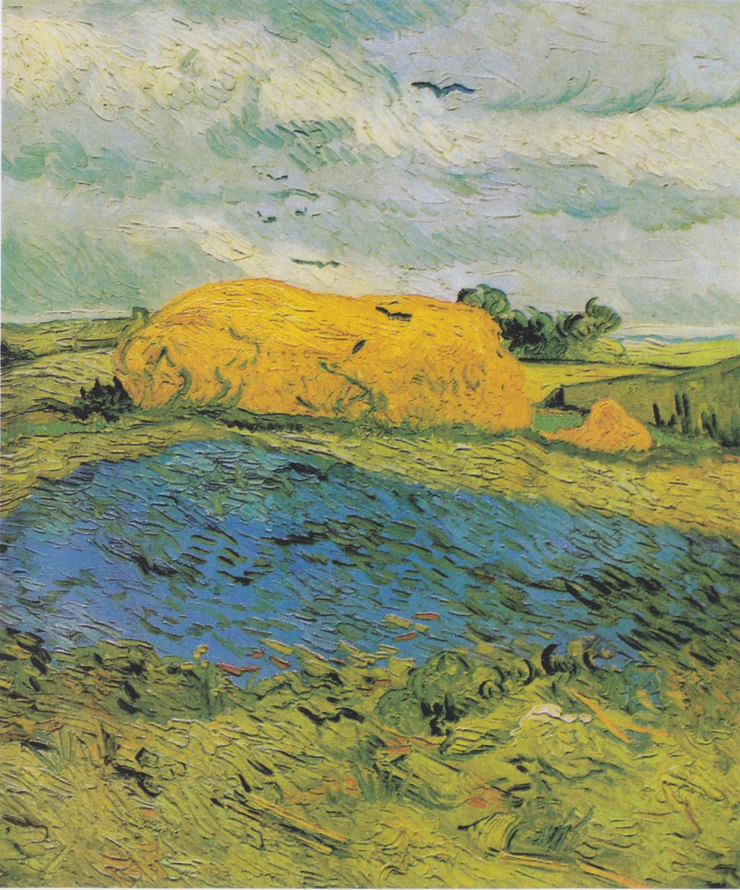Höstackar på en regnig dag av Vincent van Gogh