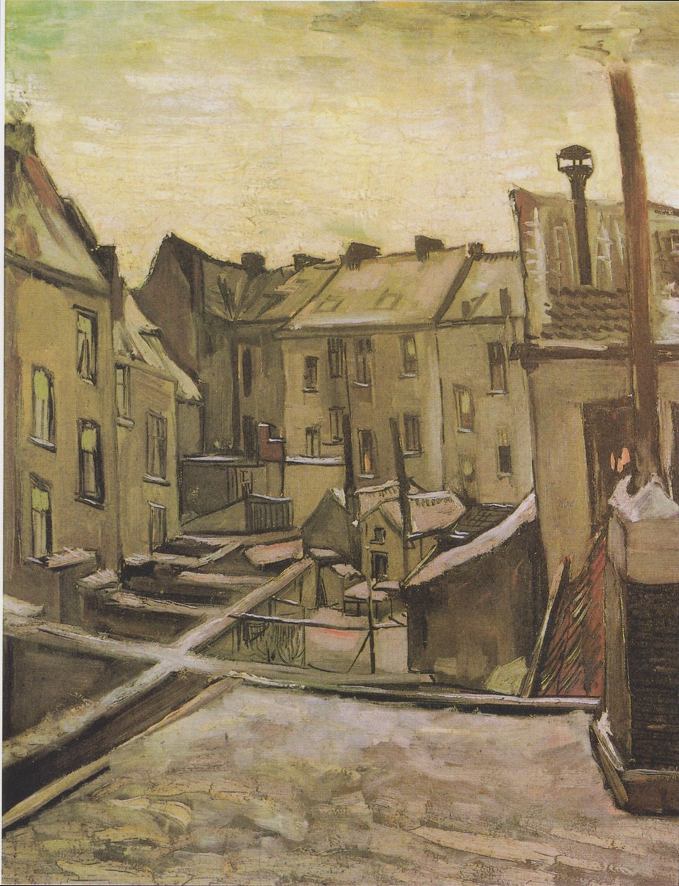 Bakgårdar i Antwerpen i snön av Vincent van Gogh