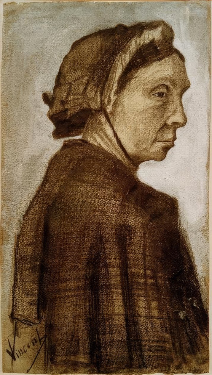 Kvinnohuvud av Vincent van Gogh