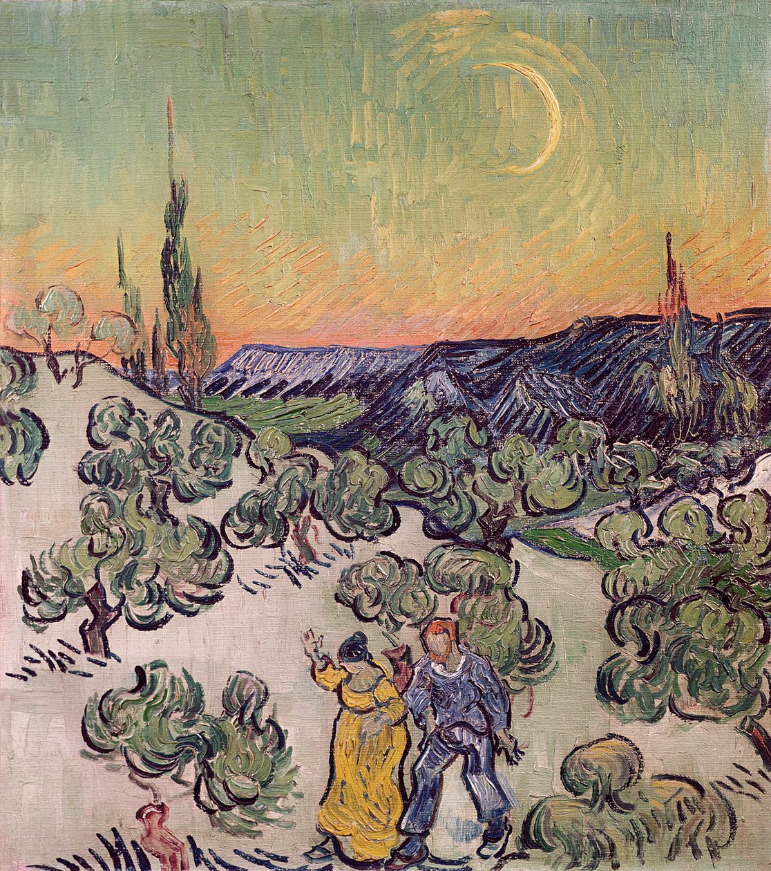 Månbelyst landskap, 1889 av Vincent van Gogh