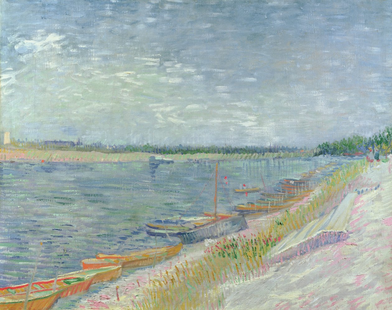 Förtöjda båtar, 1887 av Vincent van Gogh