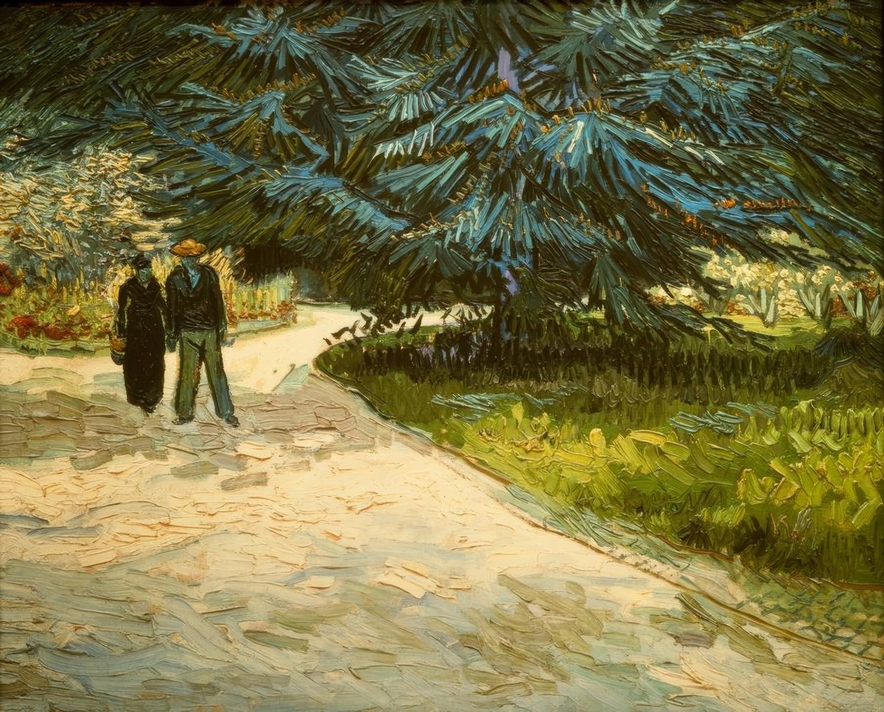 Par i parken i Arles: Poetens trädgård III. av Vincent van Gogh