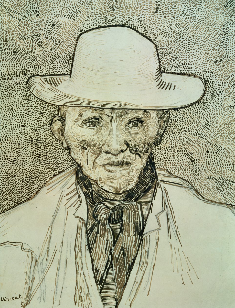 Peasant of the Camargue, 1888 (brunt bläck över grafit på papper) av Vincent van Gogh