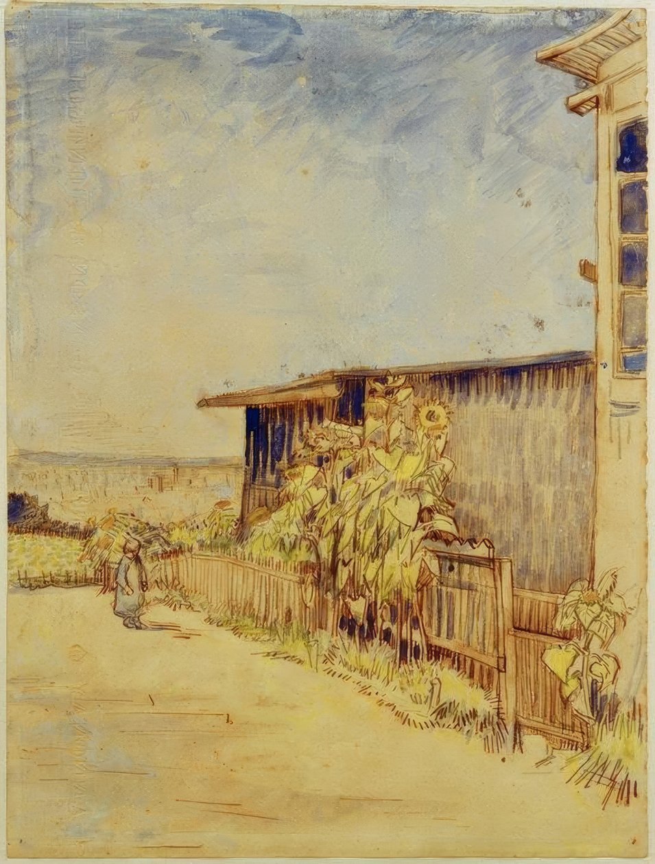 Skjul med solrosor av Vincent van Gogh