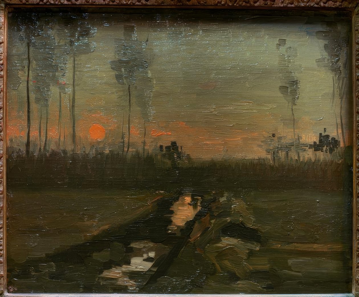 solnedgång av Vincent van Gogh