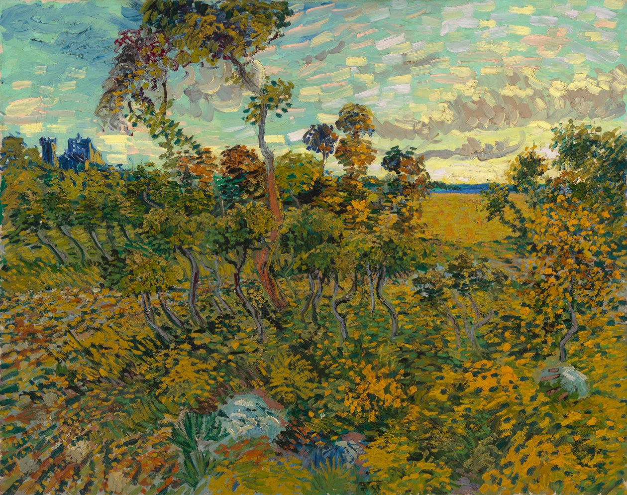 Solnedgång vid Montmajour av Vincent van Gogh
