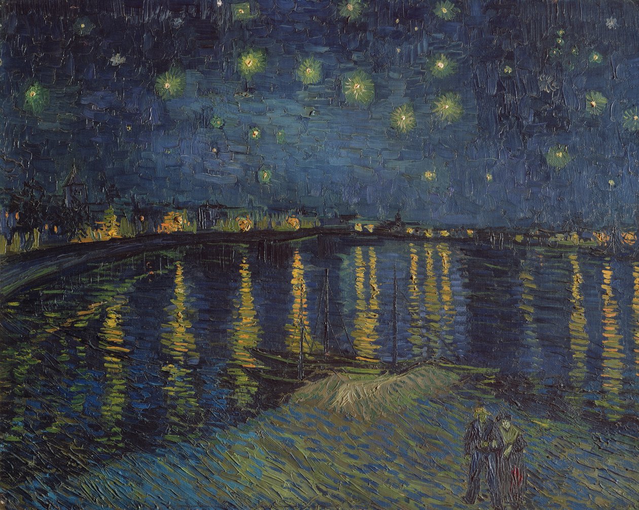 Stjärnklar natt över Rhône, 1888 av Vincent van Gogh