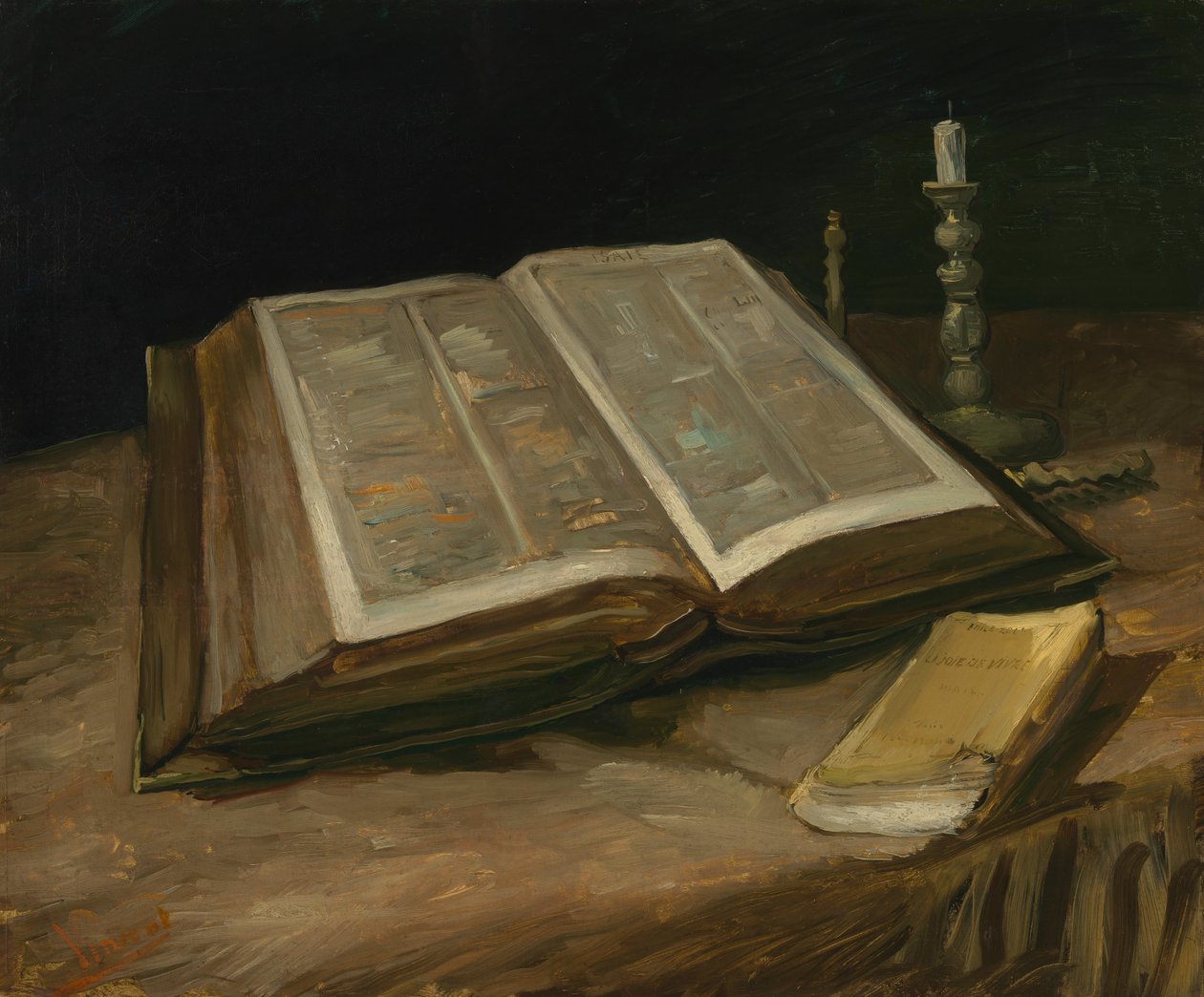 Stilleben med Bibeln, 1885 av Vincent van Gogh