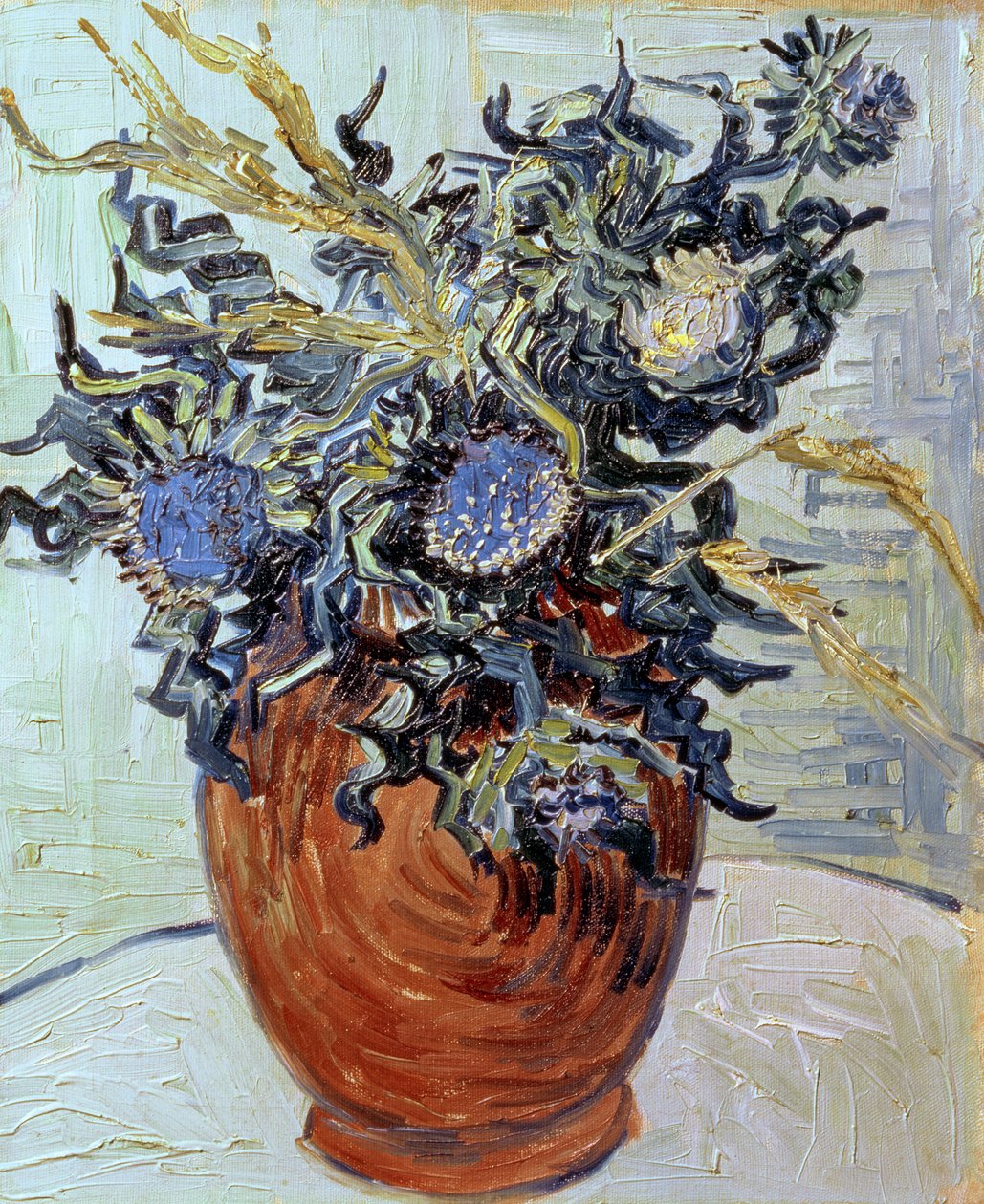 Stilleben med tistlar, 1890 av Vincent van Gogh
