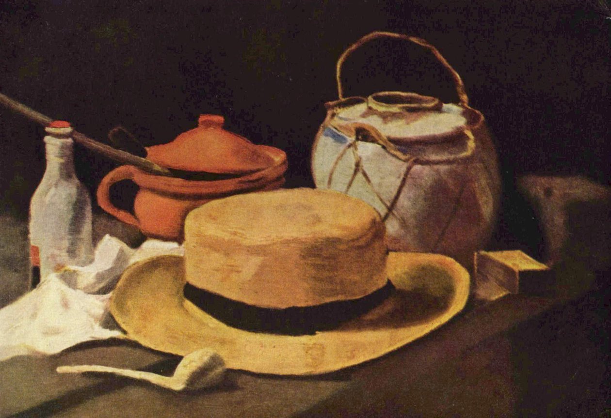 Stilleben mit Strohhut und Pfeife av Vincent van Gogh