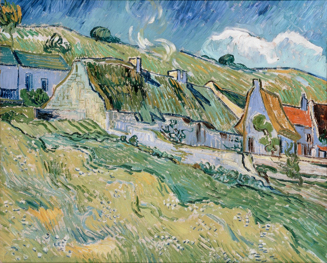 Halmtak stugor av Vincent van Gogh