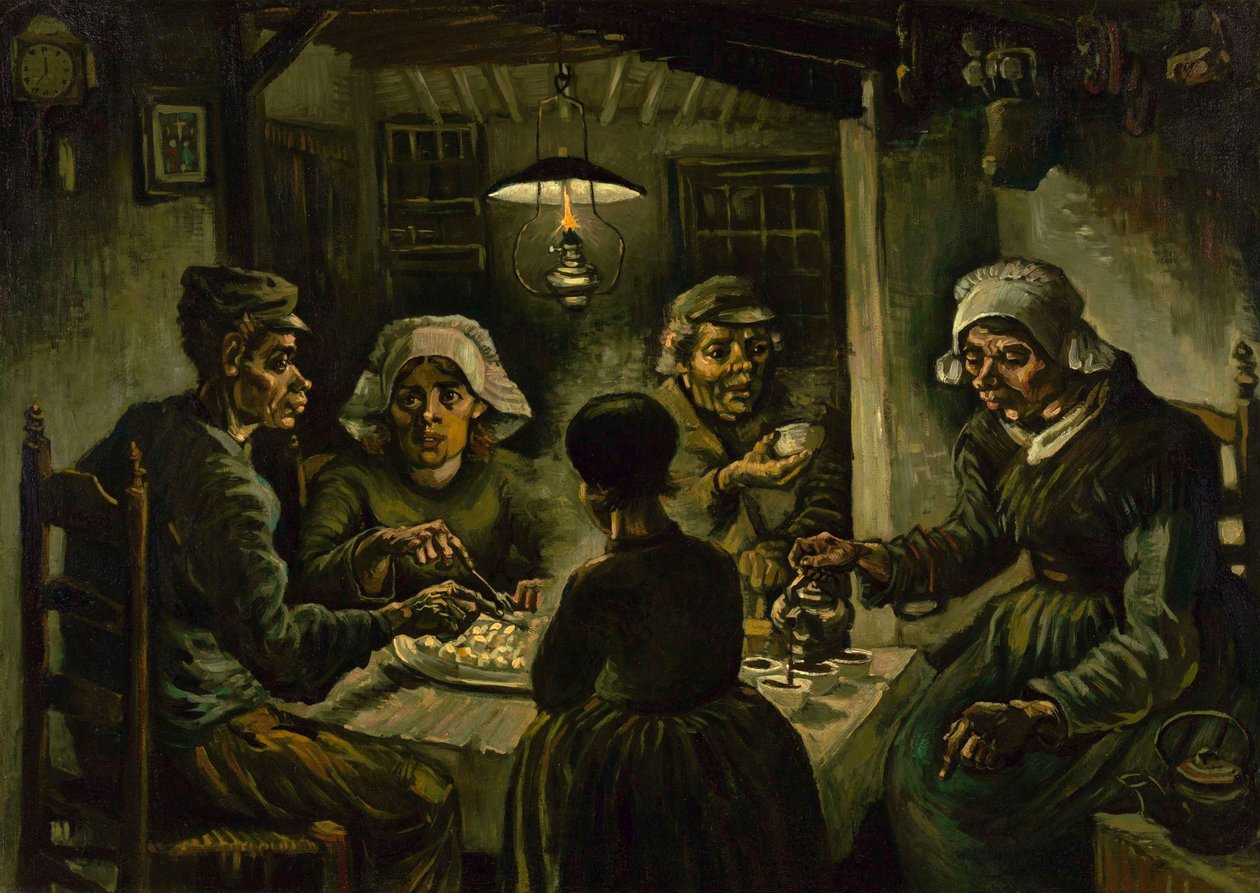 Potatisätarna, 1885 av Vincent van Gogh