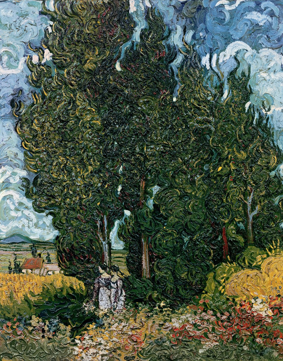 Cypresserna, ca 1889-90 av Vincent van Gogh