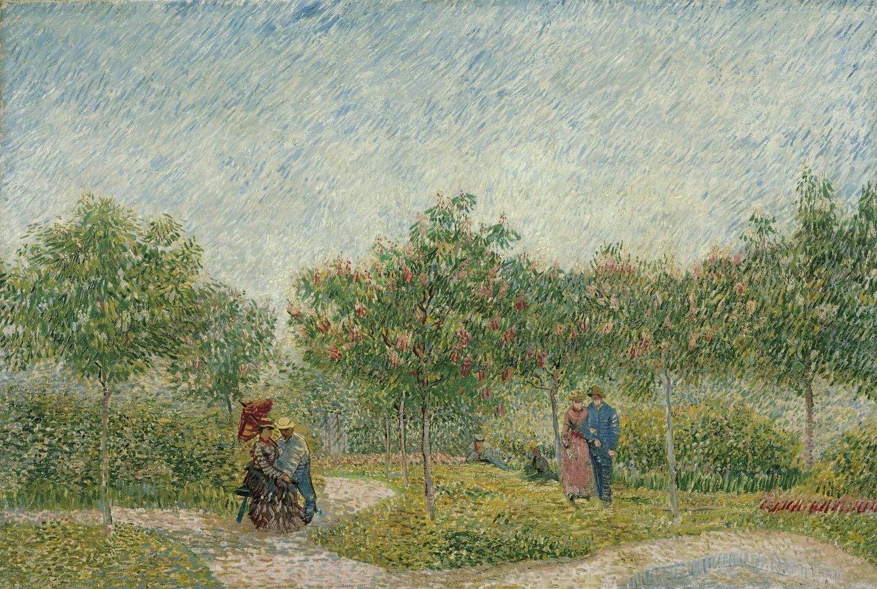 Trädgård i Montmartre med älskare av Vincent van Gogh