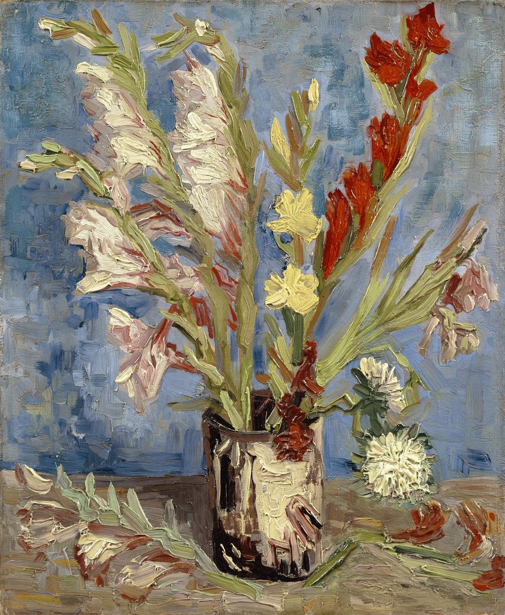 Vas med gladiolus och kinesiska asters av Vincent van Gogh