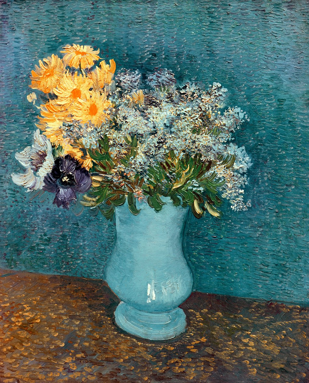 Vas med blommor, 1887 av Vincent van Gogh