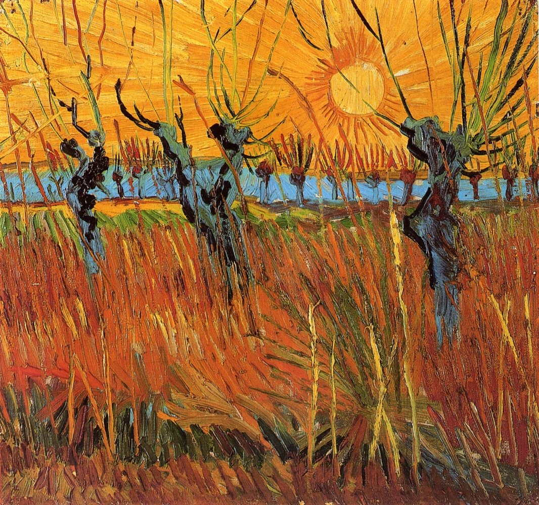 Pil vid solnedgången av Vincent van Gogh