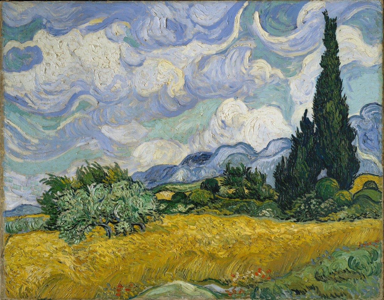 Wheat Field with Cypresses  av Vincent van Gogh