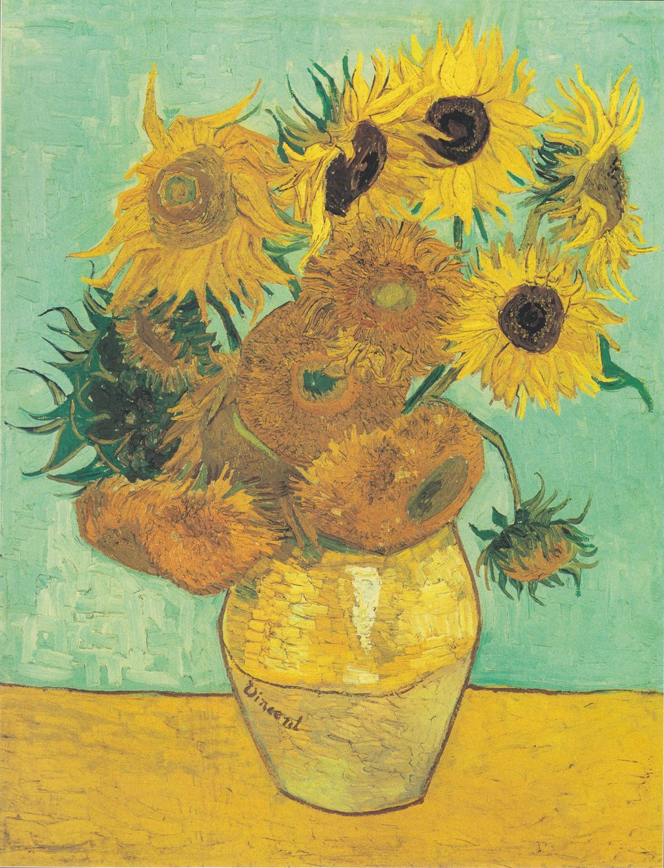 Tolv solrosor i en vas av Vincent van Gogh