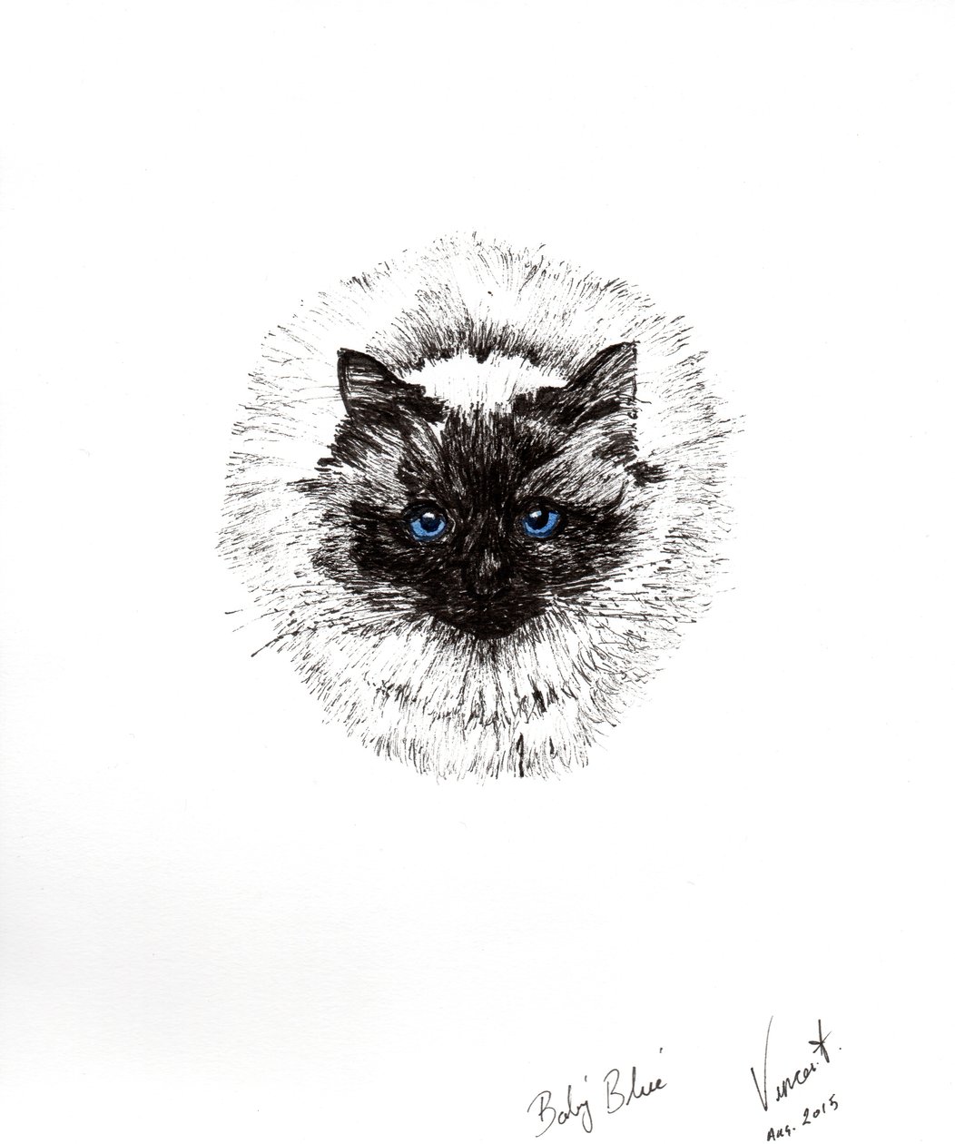 Babyboll, 2015, (bläck på papper) av Vincent Alexander Booth