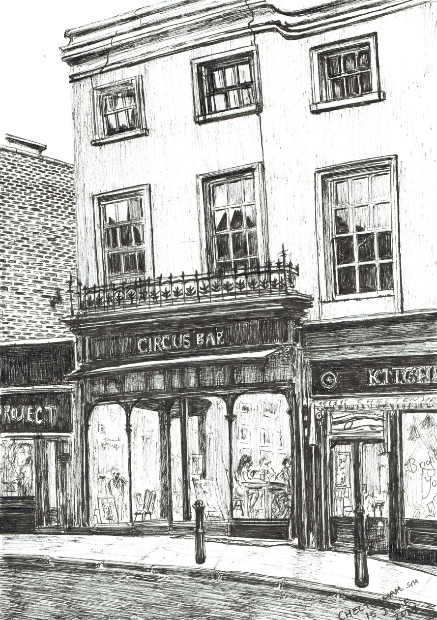 Cheltenham Spa, 2017, (bläck på papper) av Vincent Alexander Booth
