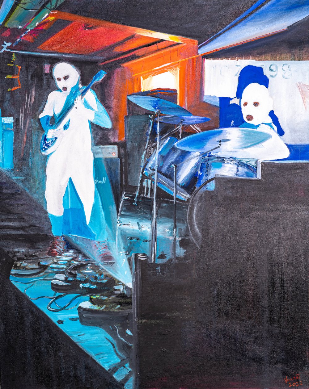 Manchester Binge, 2022 (olja på duk) av Vincent Alexander Booth