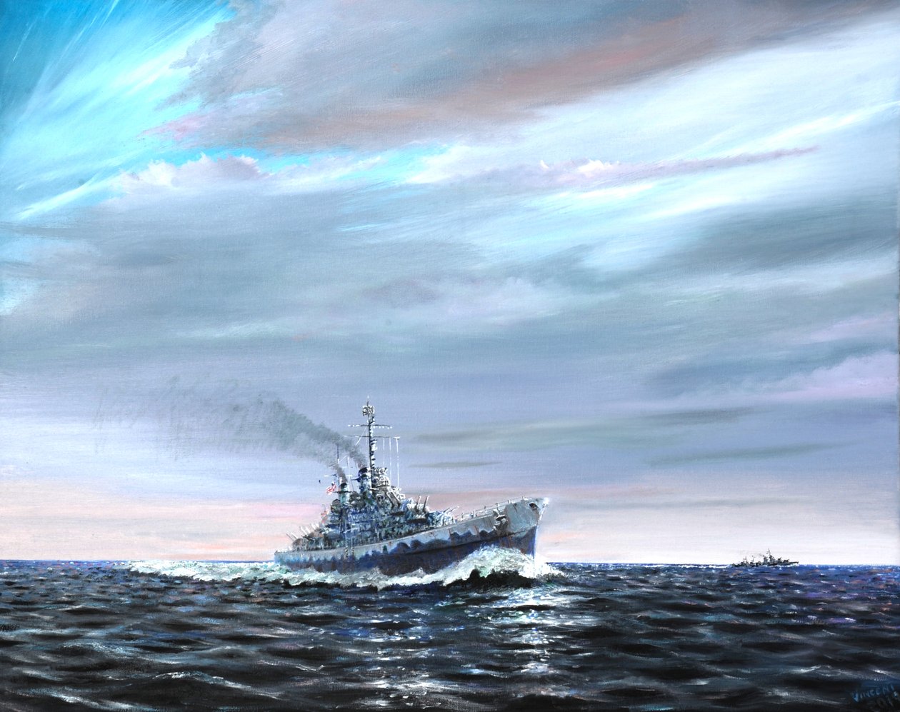 USS Atlanta patrullerar Canal Guard 1942, av Vincent Alexander Booth