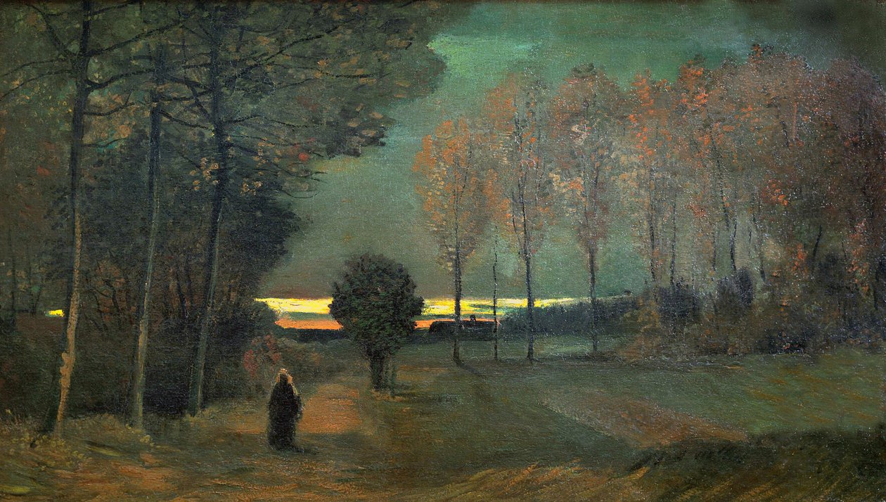 Höstlandskap på kvällen, 1884. av Vincent van Gogh