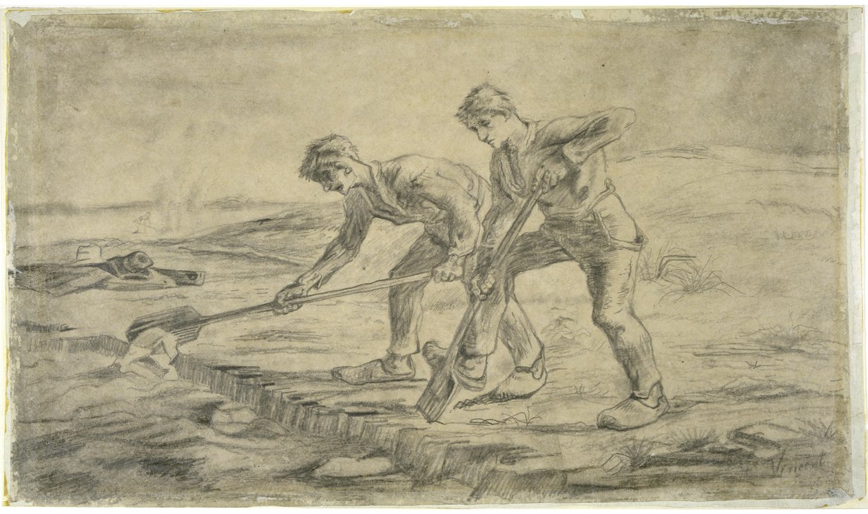Grävarna efter Millet, 1880. av Vincent van Gogh