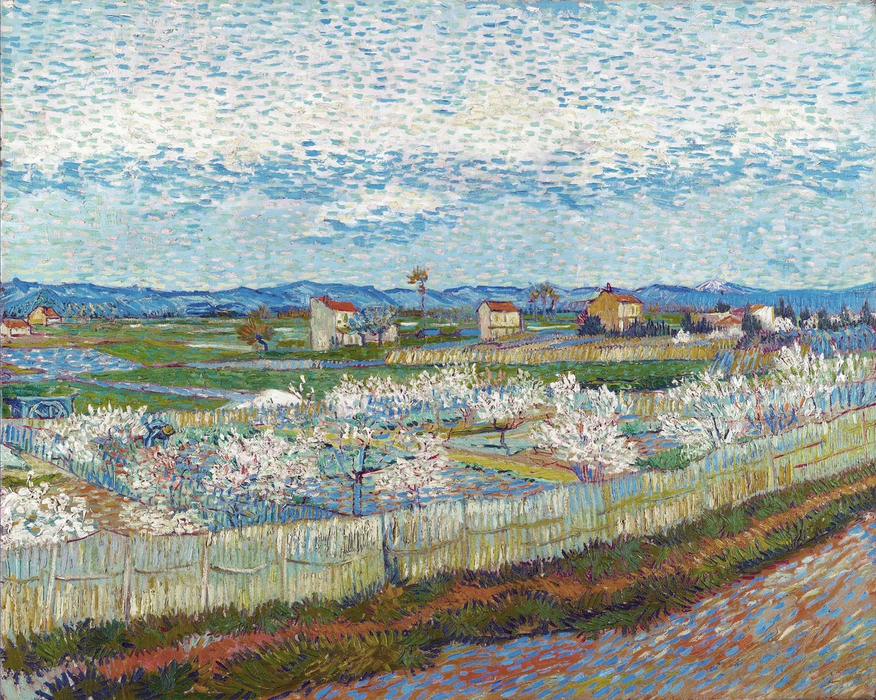 Persikaträd i blom, 1889. av Vincent van Gogh