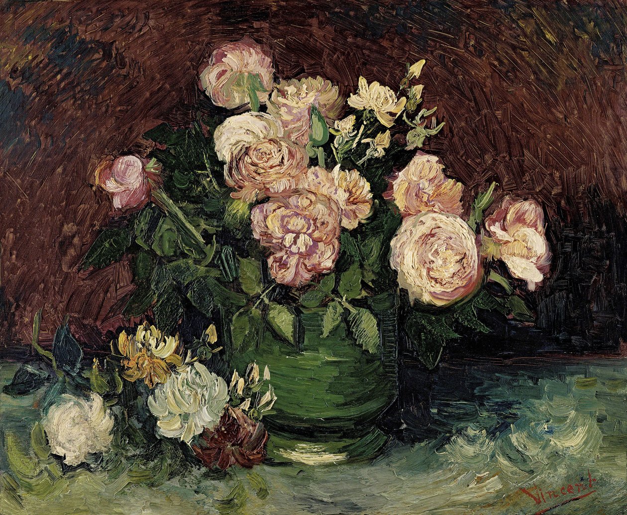 Rosor och pioner, 1886. av Vincent van Gogh