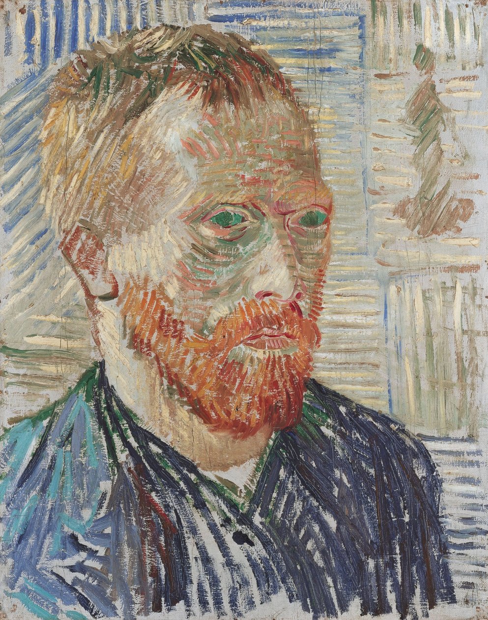 Självporträtt med japanskt tryck, 1887. av Vincent van Gogh