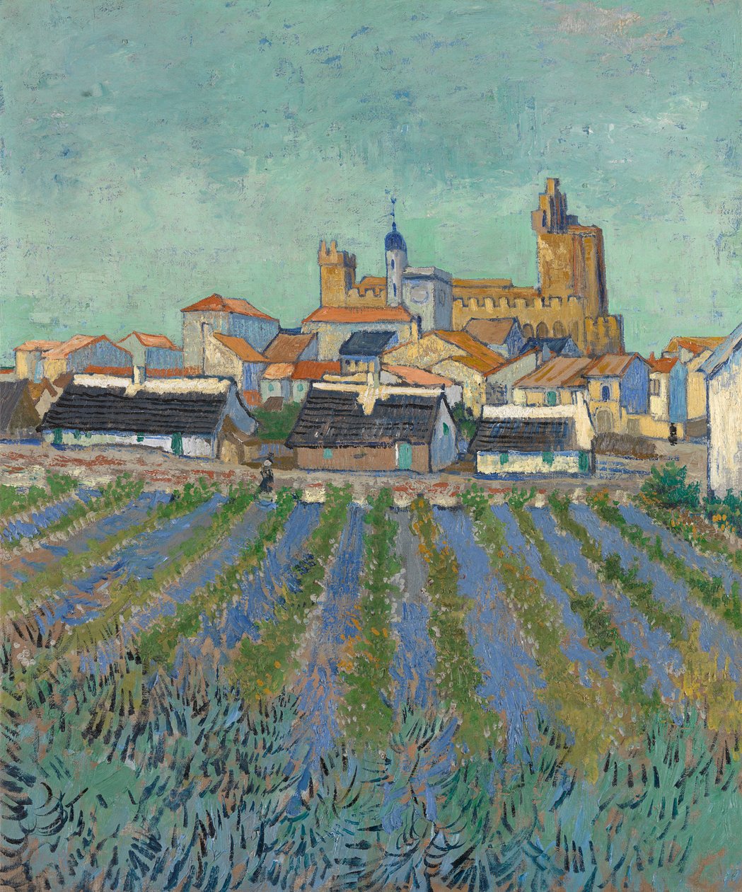 Utsikt över Saintes-Maries-de-la-Mer, 1888. av Vincent van Gogh
