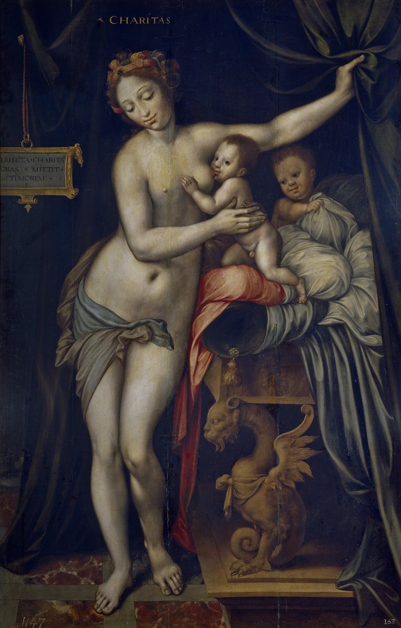 Välgörenhet, av 1555 av Vincent Sellaer