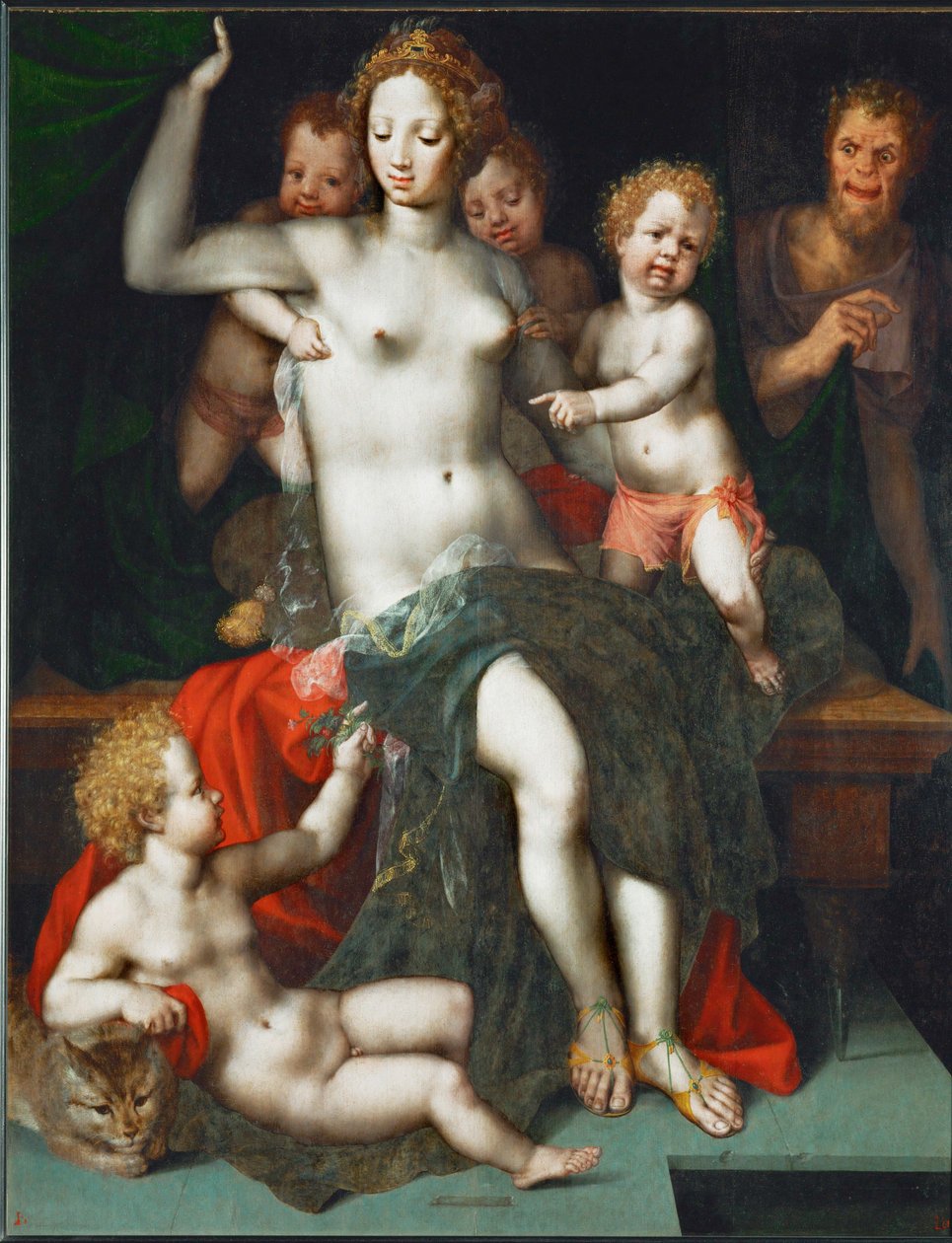 Satyr och Antiope... av Vincent Sellaer