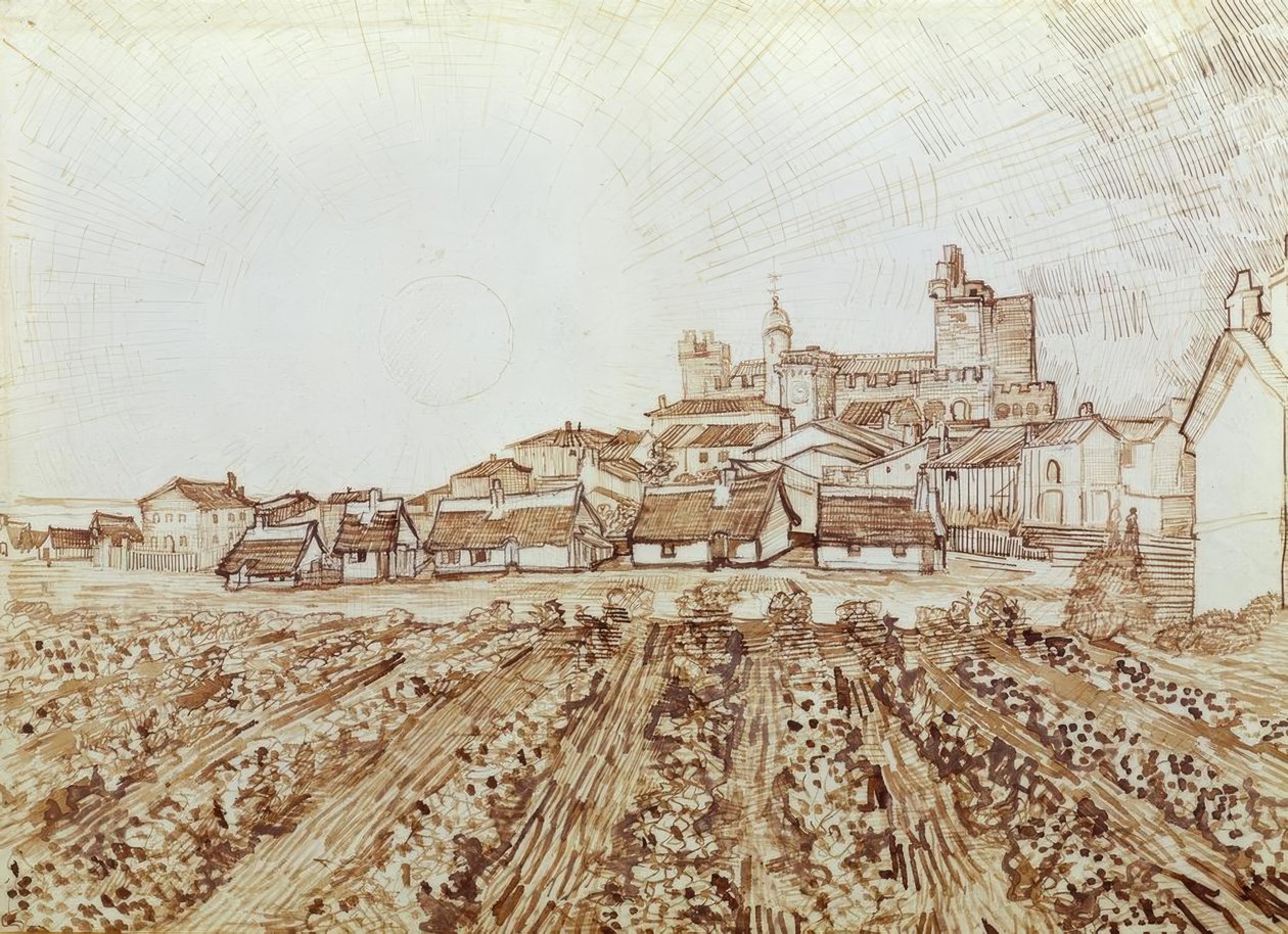 Utsikt över Saintes-Maries av Vincent van Gogh