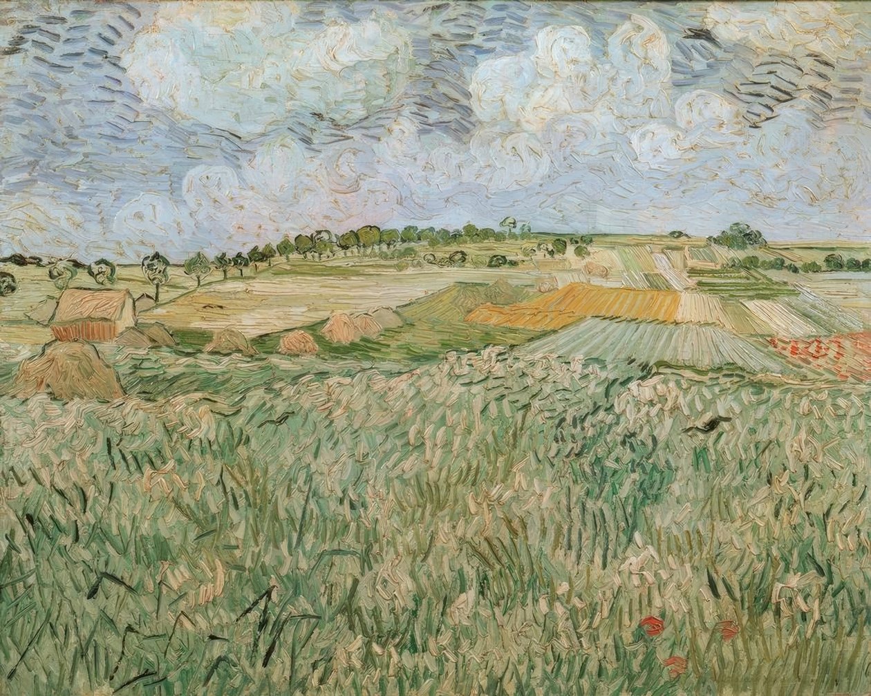 Slätten vid Auvers med regnmoln av Vincent van Gogh