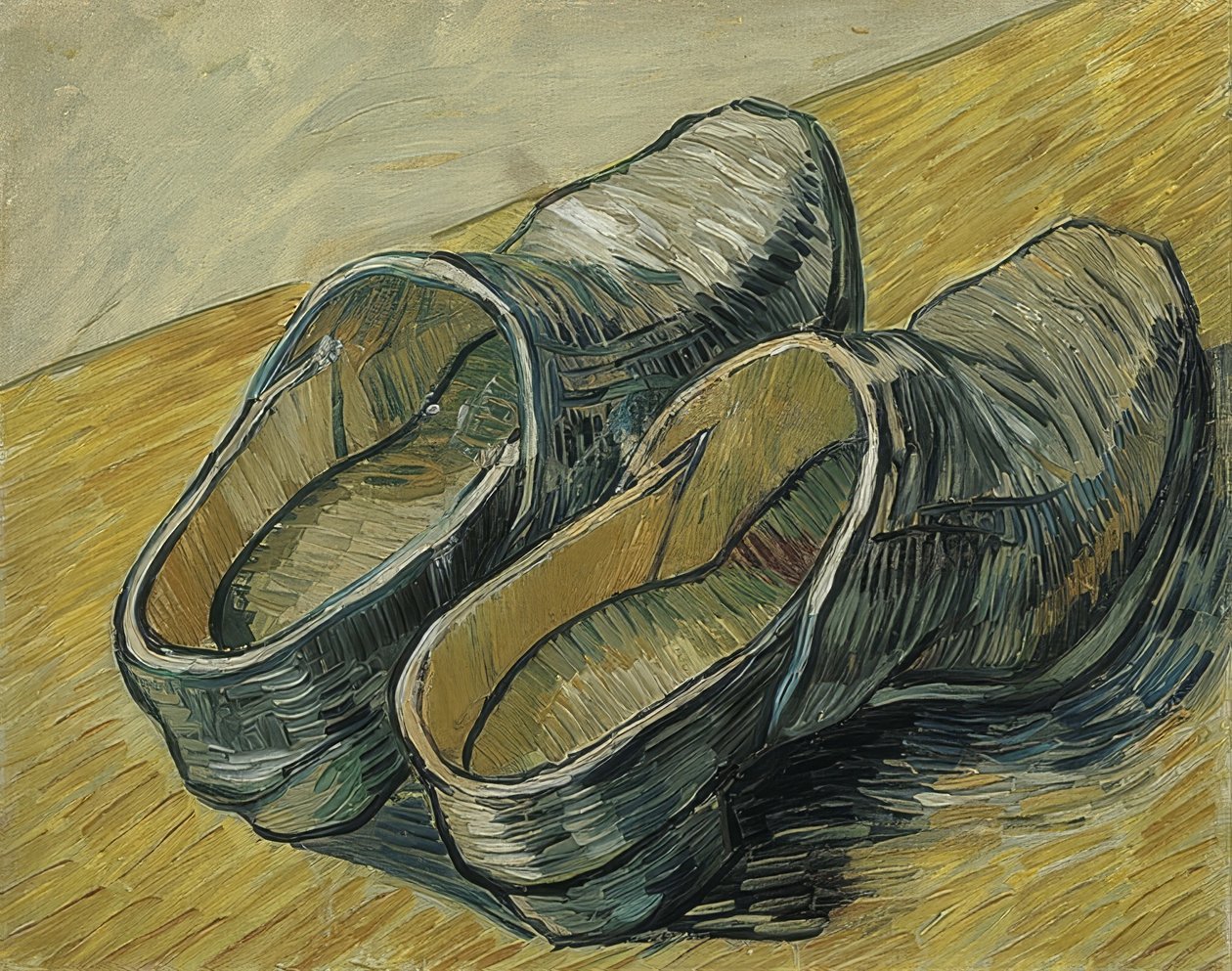 Ett par läderskor. 1889 av Vincent van Gogh