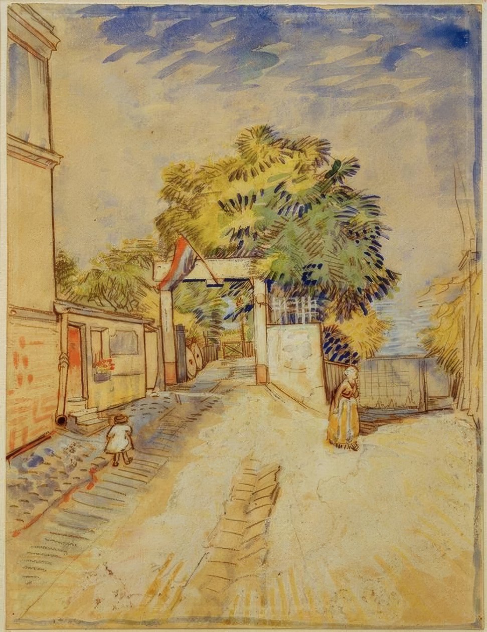 Ingång till Moulin de la Galette av Vincent van Gogh