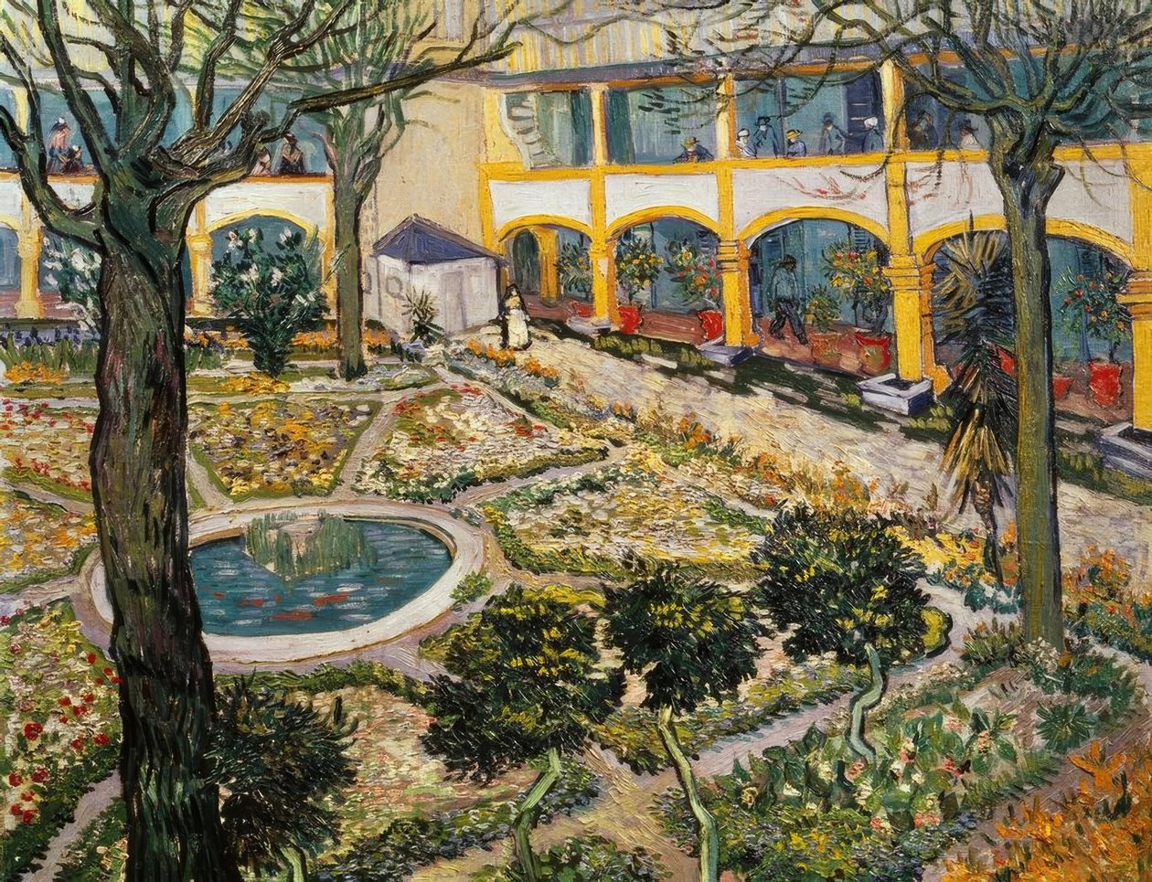 Trädgården på sjukhuset i Arles av Vincent van Gogh