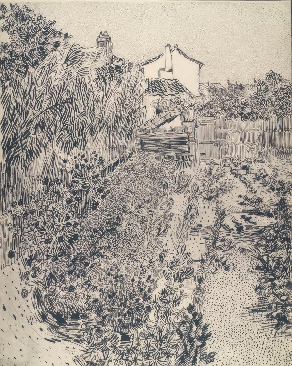 Liten stuga trädgård av Vincent van Gogh