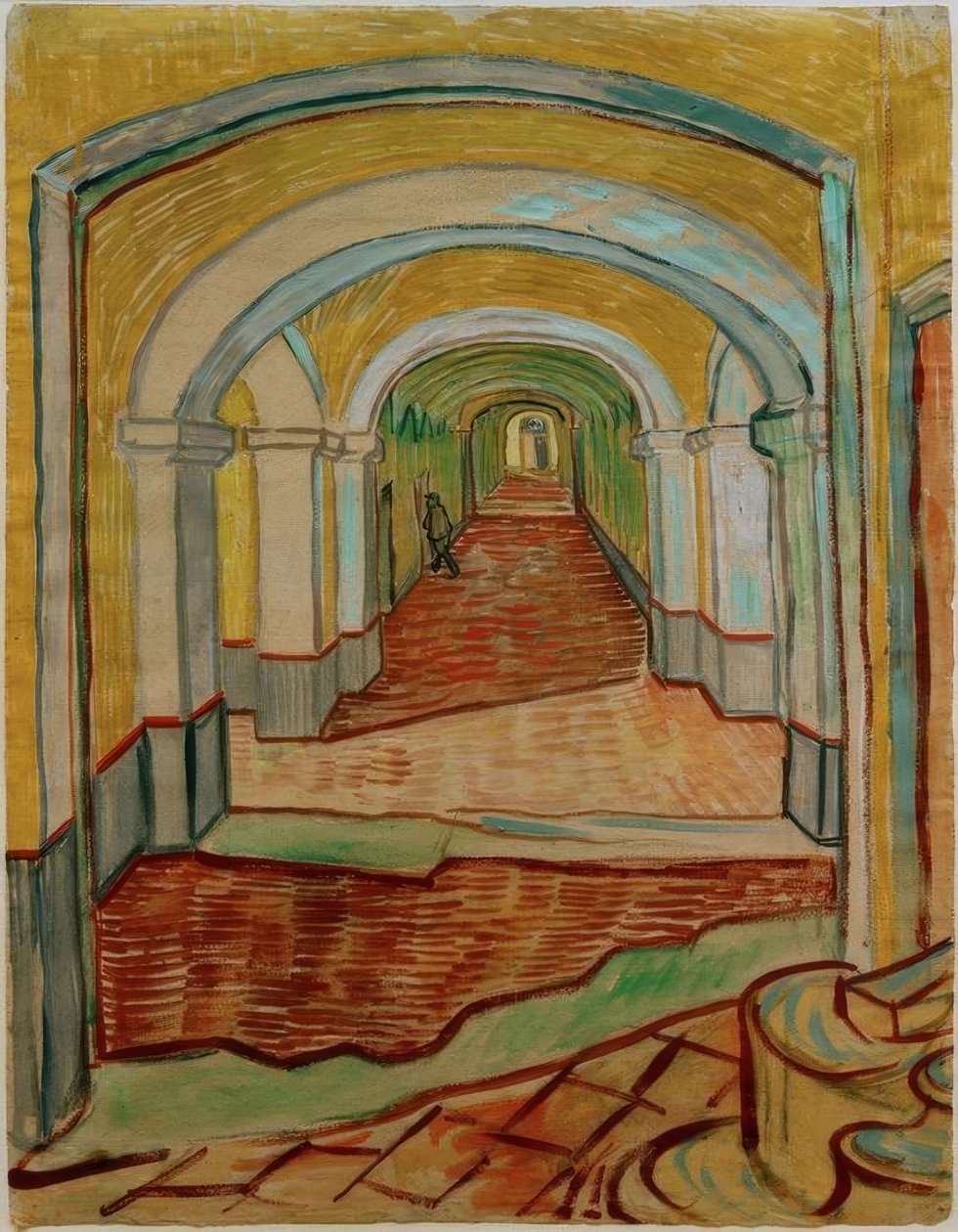 Korridor i sanatoriet av Vincent van Gogh