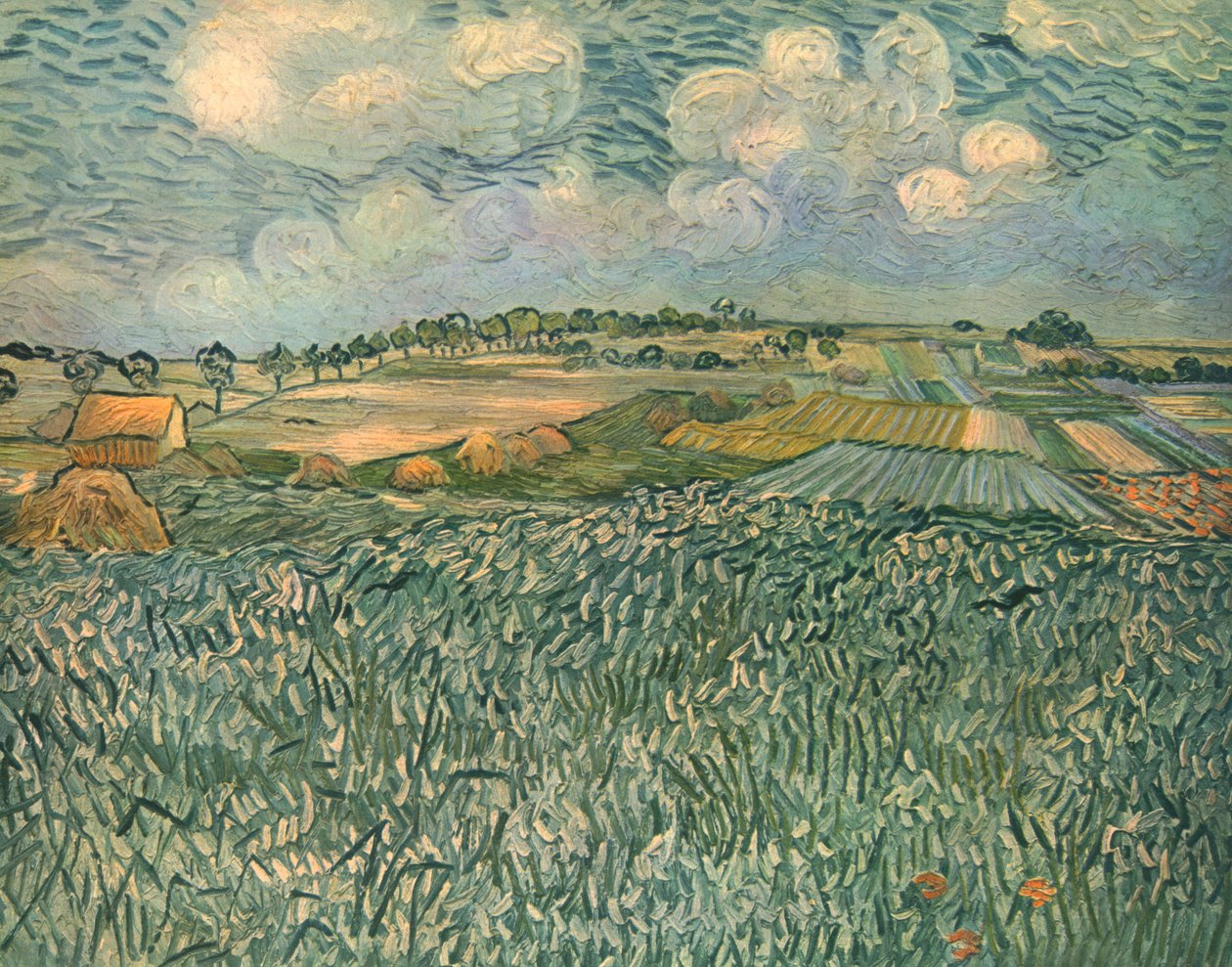 Landskap nära Auvers, juni 1890, 1947. av Vincent van Gogh