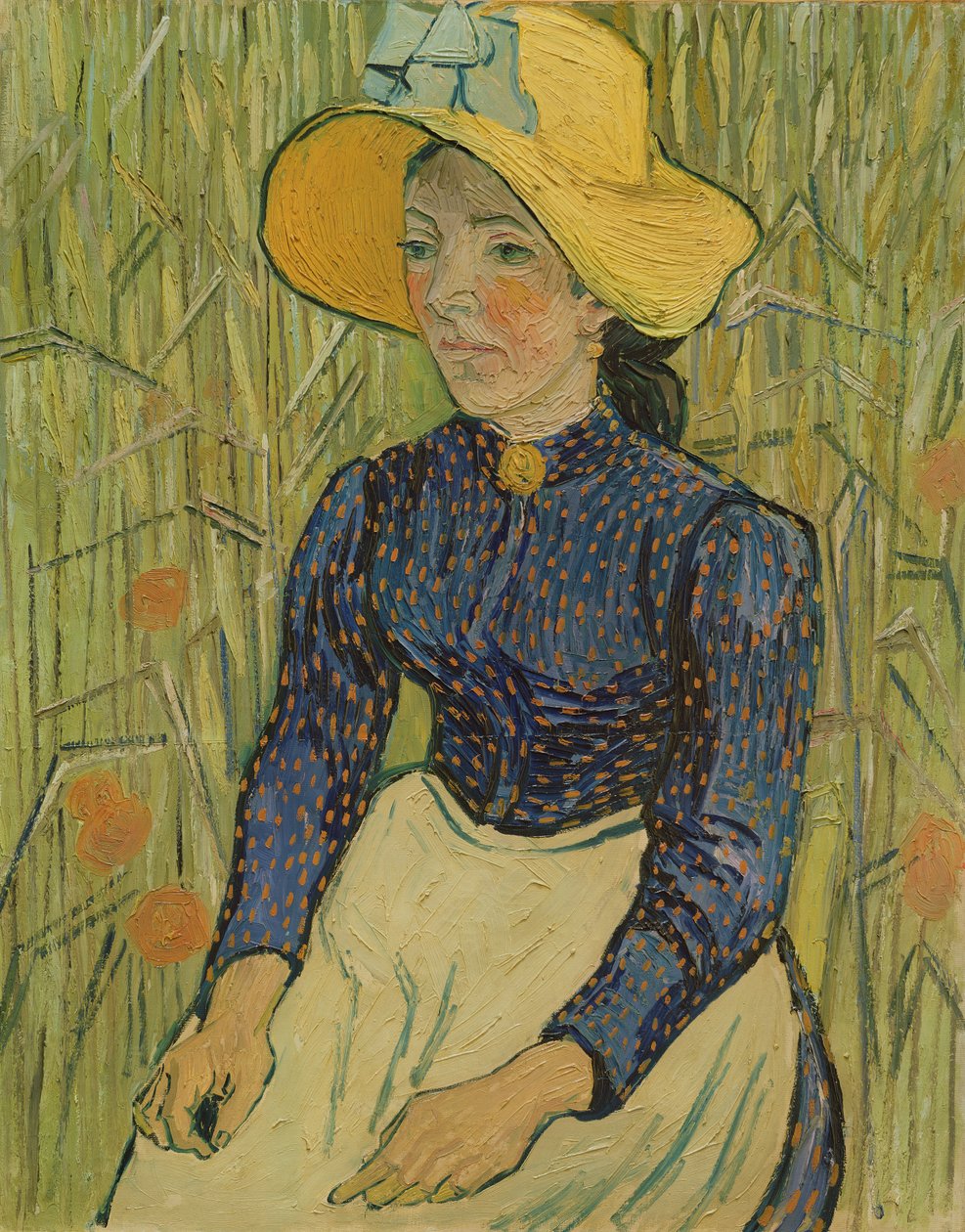Bondeflicka i stråhatt, 1890 av Vincent van Gogh