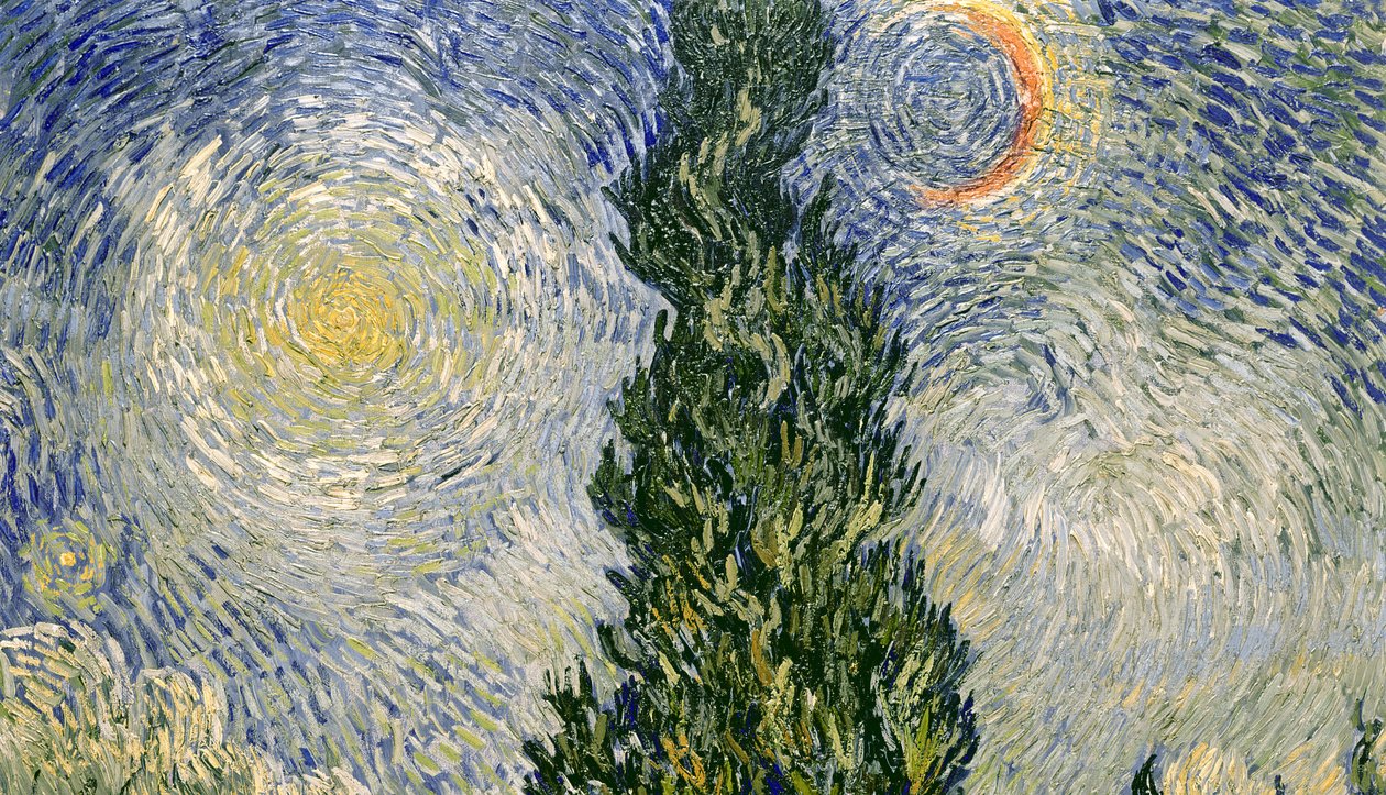 Väg med cypresser av Vincent van Gogh