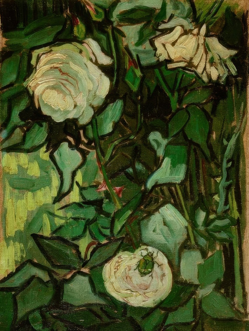 Rosor och en skalbagge av Vincent van Gogh