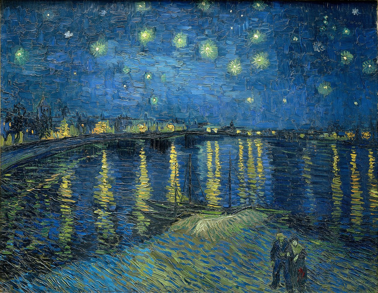 Stjärnklar natt över Rhône av Vincent van Gogh