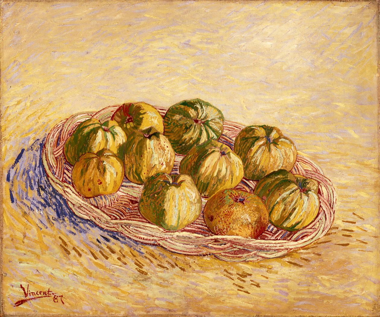 Stilleben, korg med äpplen av Vincent van Gogh