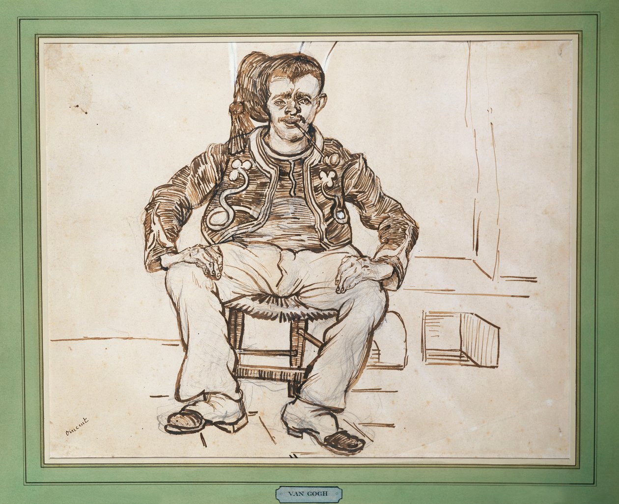 Zouaven, sittande, 1888 av Vincent van Gogh